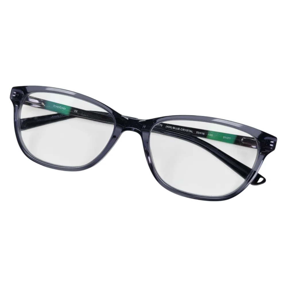 Bebe Eyeglasses Frames ONLY‎ BB5170 400 Crystal Blue Black Full Rim 53-16-135